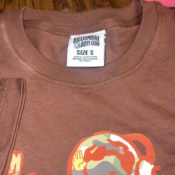 Men's Billionaire Boys Club Astronaut Astro Camo SS Tee Shirt in Brown Size S - Picture 7 of 8